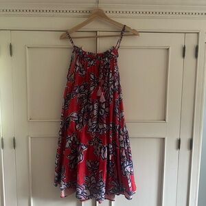 Anthropologie Red Floral Mini Dress